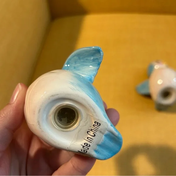 Vintage Bluebird Salt & Pepper Shakers blue white yellow pink anthropomorphic - Picture 6 of 11